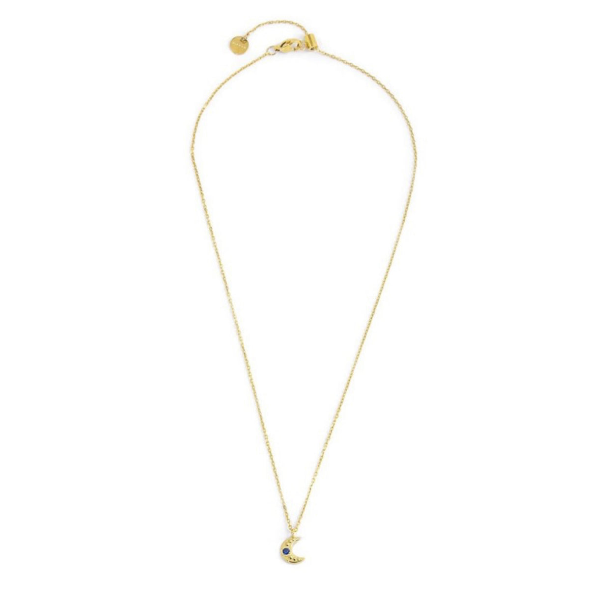Collana Marlù donna LUNA PENDENTE CON ZIRCONE BLU PVD ORO