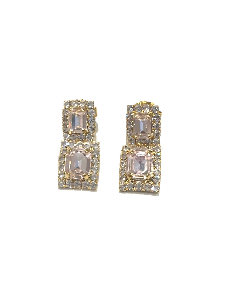 Orecchini Diamond Accessori Square Rosa Cipria