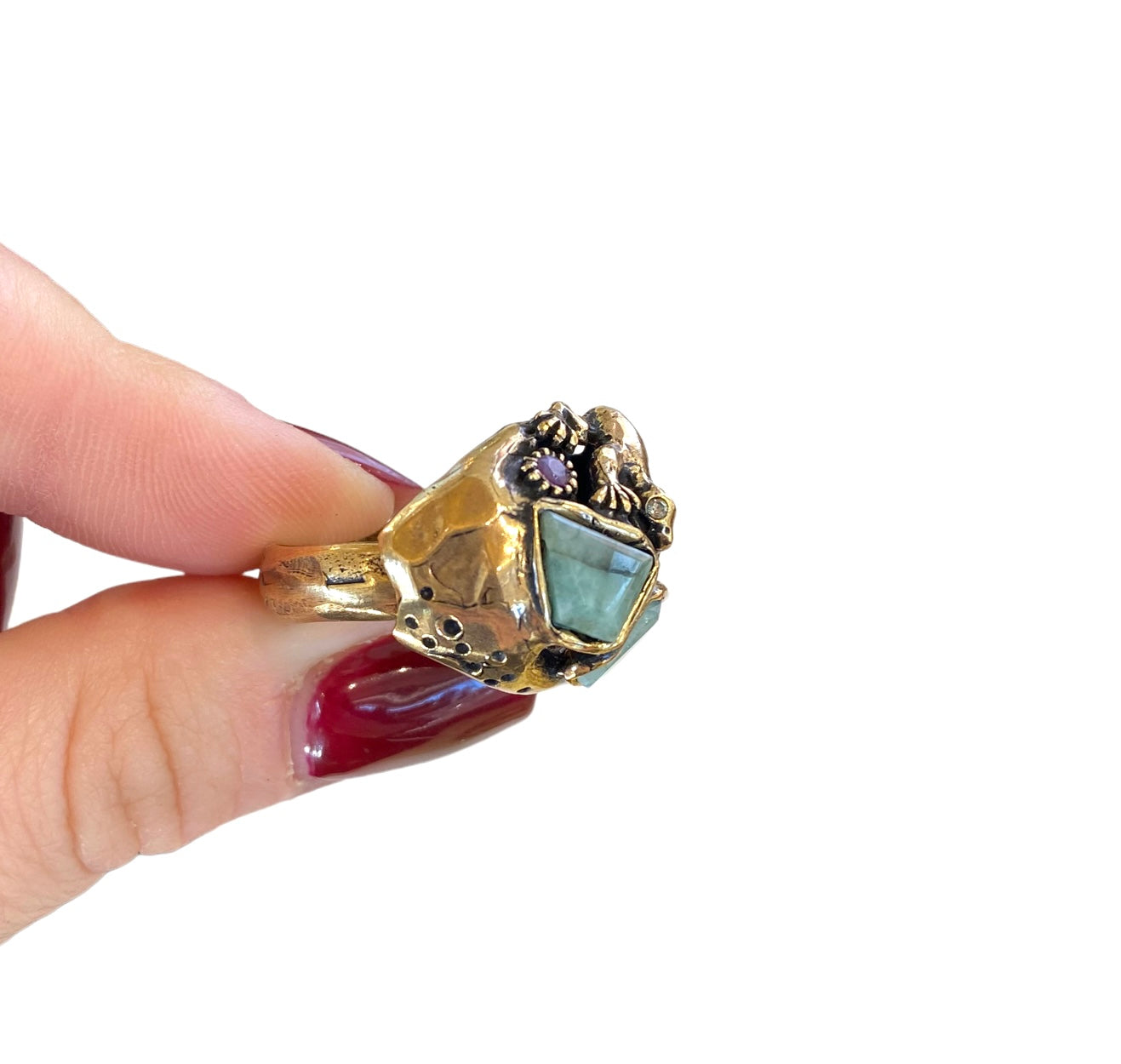 Anello Alcozer donna Rana e Smeraldi