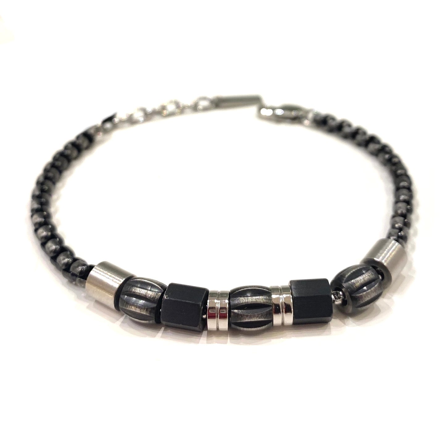 Bracciale Goyatè uomo cubi neri