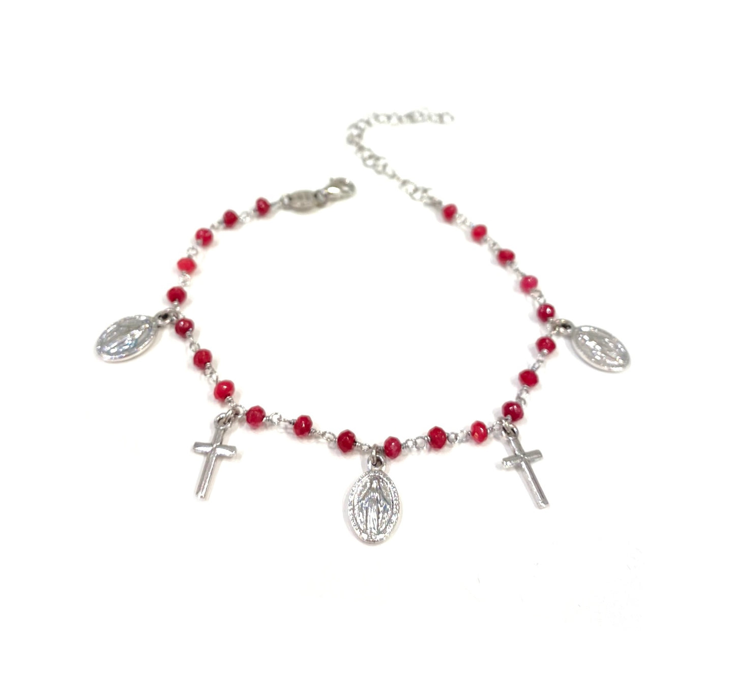 Bracciale Agios Rosario Classico con pietre naturali e pendenti