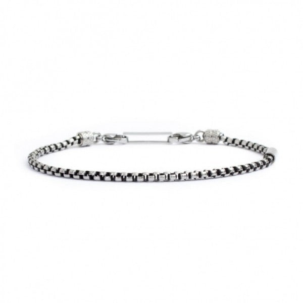 Bracciale Marlù uomo catena box rounded brunita 3mm