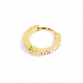 MONO ORECCHINO MARLÙ CERCHIO PVD ORO 13MM CRISTALLI