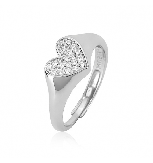 Anello Mabina donna Chevalier cuore pavè