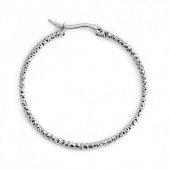 MONO ORECCHINO CERCHIO MARLÙ ACCIAIO MARTELLATO DIAMETRO 4,2CM