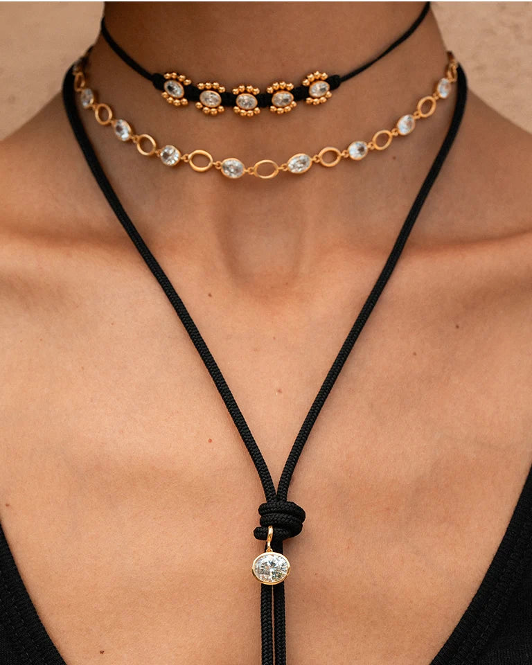 Collana Rue des Mille Alma Girocollo tessuto Daisy