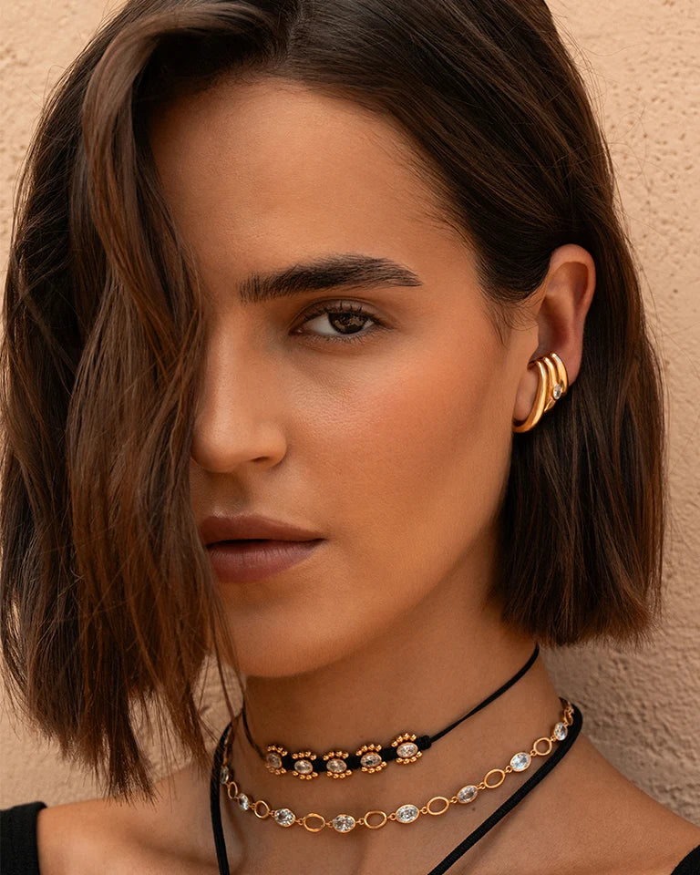 Collana Rue des Mille Alma Girocollo tessuto Daisy
