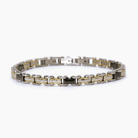Bracciale 2Jewels uomo Maglia e ceramica grigia