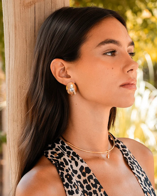 Orecchini Rue des Mille Alma Bottone oval cut