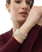 Bracciale Vestopazzo donna rigido multifilo con perle