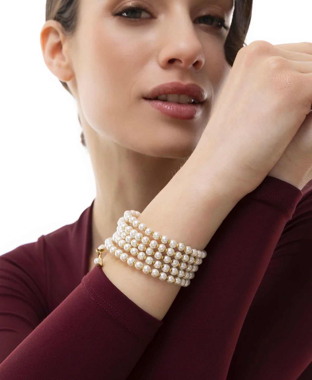 Bracciale Vestopazzo donna rigido multifilo con perle