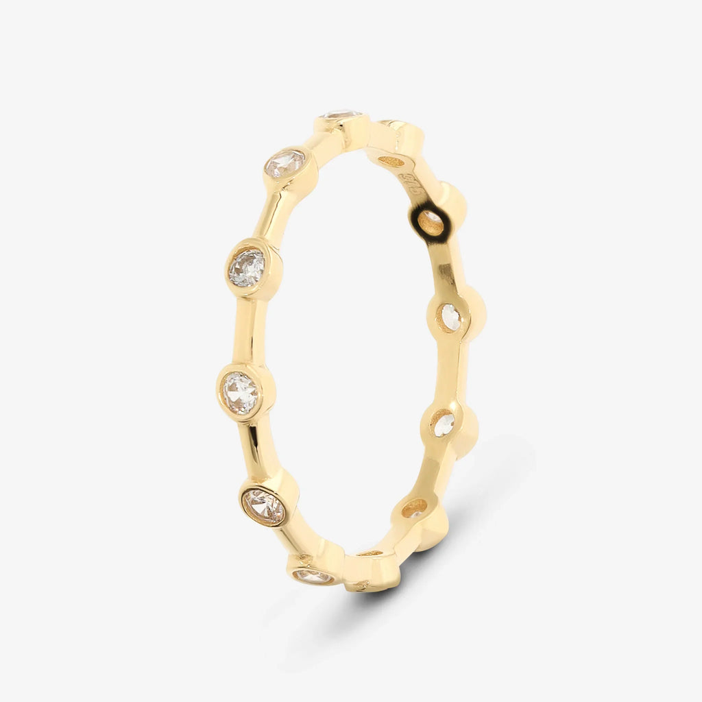 Anello Milor Veretta con Cubic Zirconia Tonde Oro 375