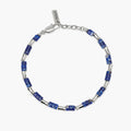 Bracciale Kidult uomo con elementi bambù in acciaio e diaspro blu