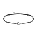 Bracciale Marlù donna cordino nero con moschettone ad anello centrale