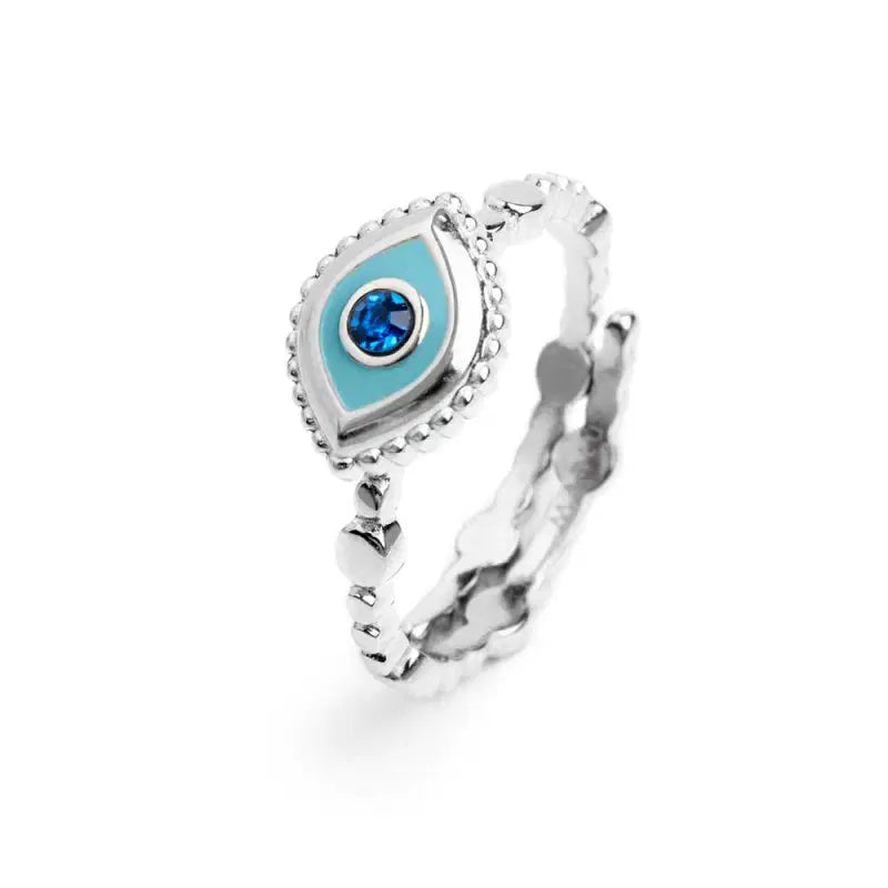 Anello Marlù donna con occhio con zircone blu
