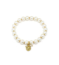 Bracciale Vestopazzo donna elastico con  perle e cuore pendente
