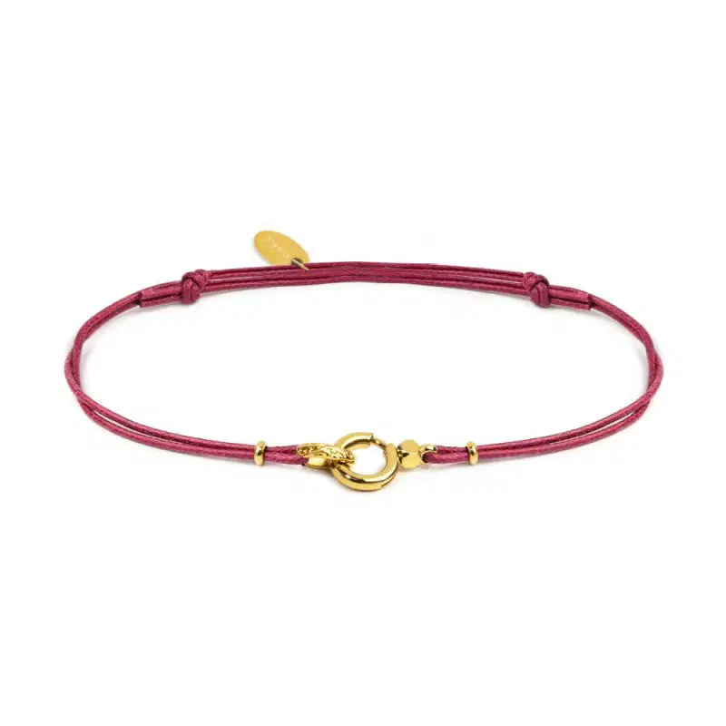 Bracciale Marlù donna cordino fucsia  con moschettone ad anello centrale