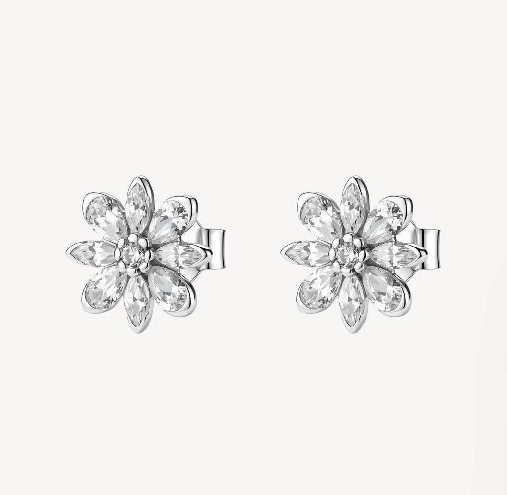 Orecchini argento Fancy infinite white a lobo Fiore