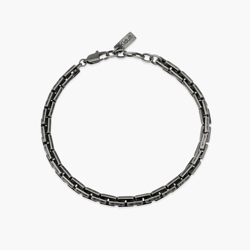 Bracciale Kidult uomo nero in acciaio con catena cardano