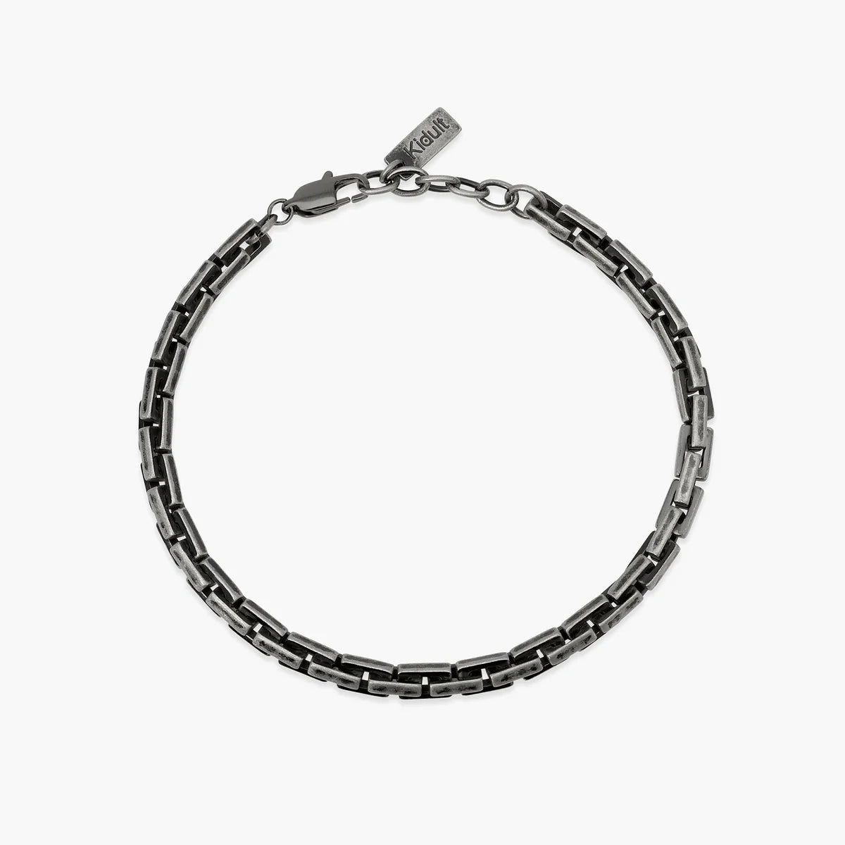 Bracciale Kidult uomo nero in acciaio con catena cardano