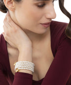 Bracciale Vestopazzo donna rigido multifilo con perle