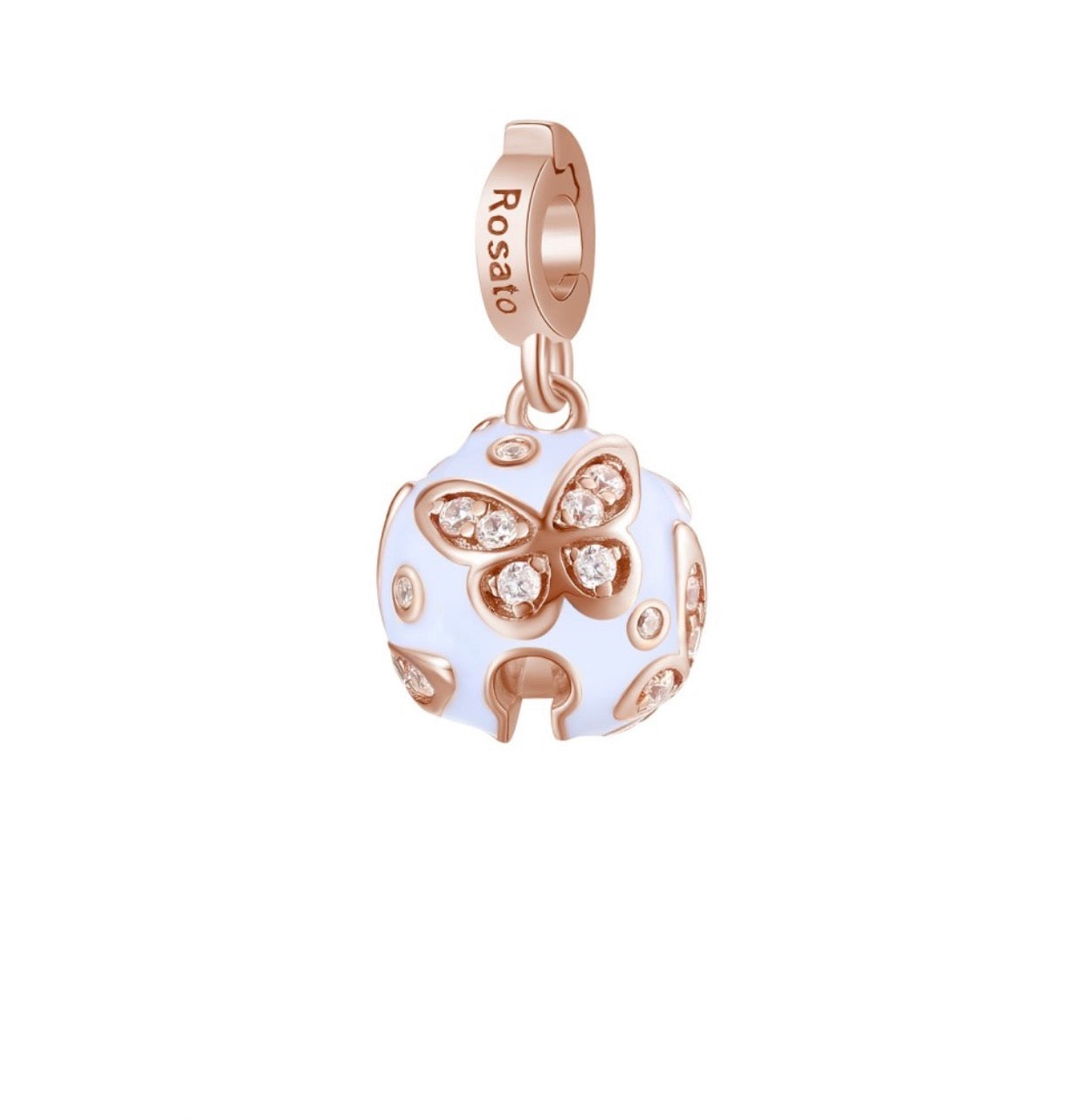 Charm Rosato Storie CAMPANELLINO con farfalle