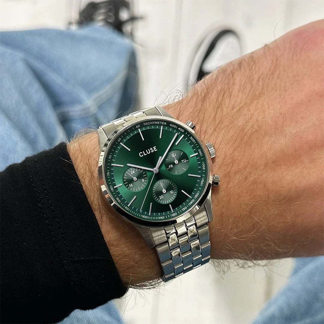 Orologio Cluse Anthéor Multifunction Watch Steel Green, Silver Colour
