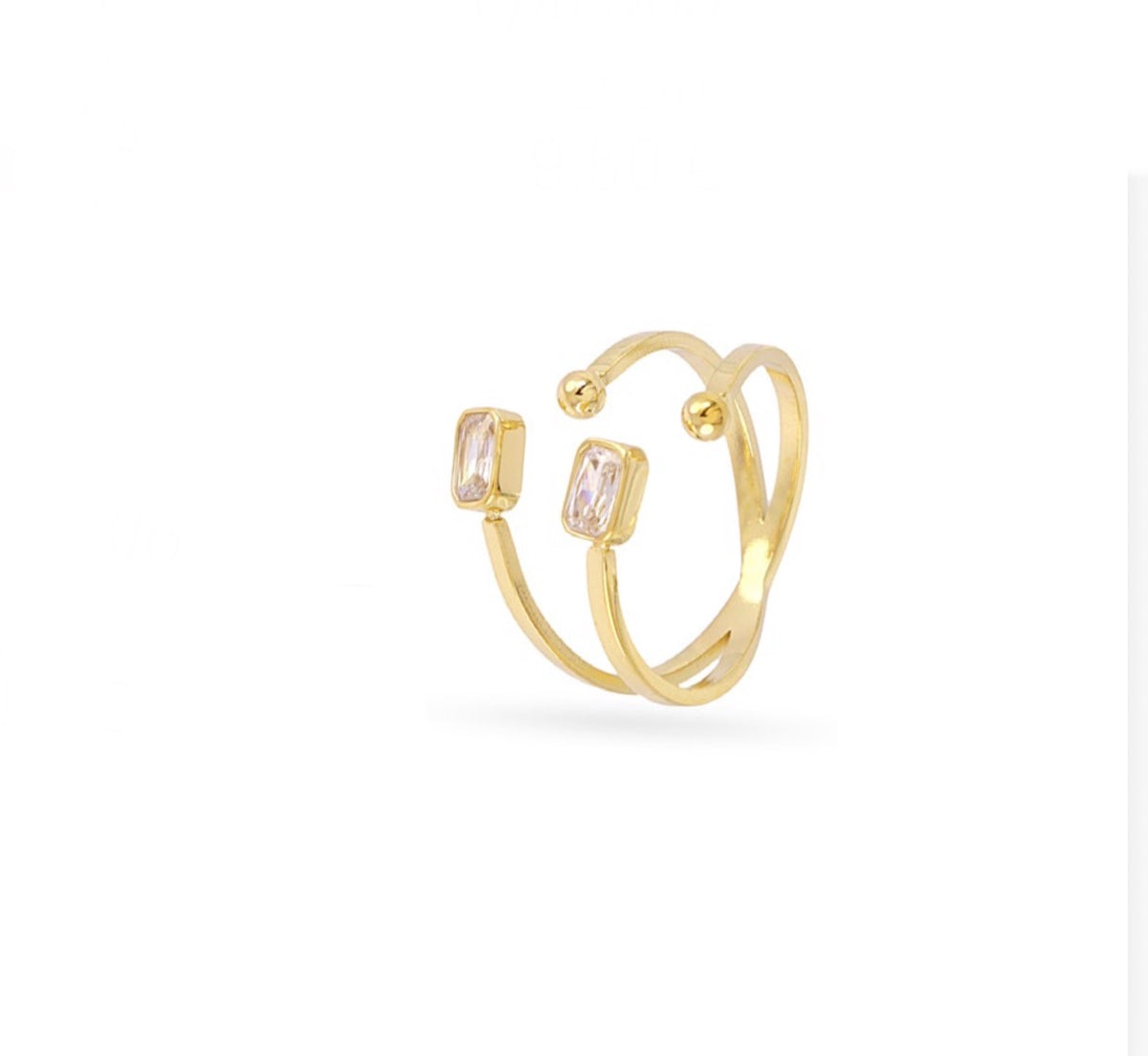 Anello Anartxy donna ZIRCONIA doppia fascia con punto luce