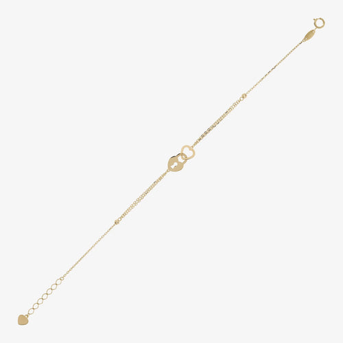 Bracciale Milor Catena Forzatina con Cuore e Lucchetto a Incastro Oro 375