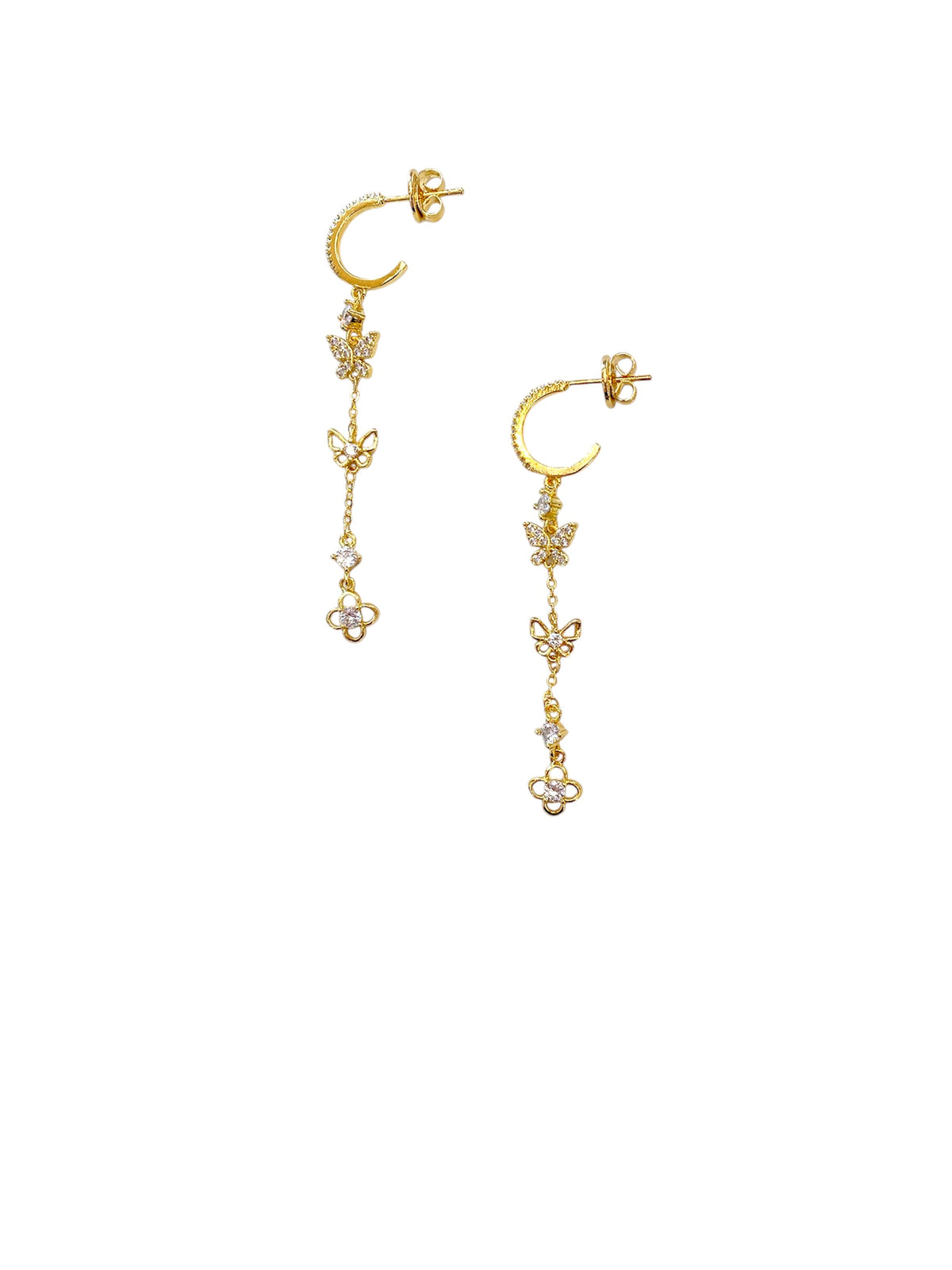 Orecchini pendenti Anartxy donna Cerchietto con farfalle