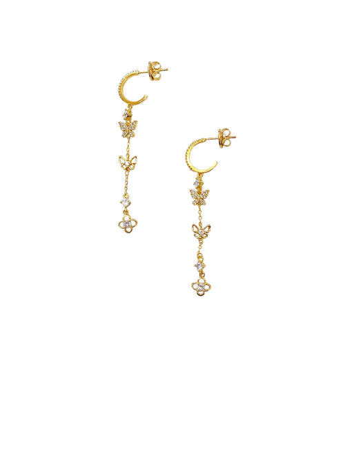 Orecchini pendenti Anartxy donna Cerchietto con farfalle