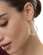 Orecchini Vestopazzo donna pendenti a cerchio con perle