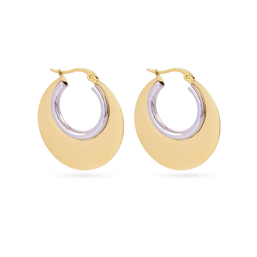Orecchini Anartxy donna medaglione mini bicolor ESSENTIAL