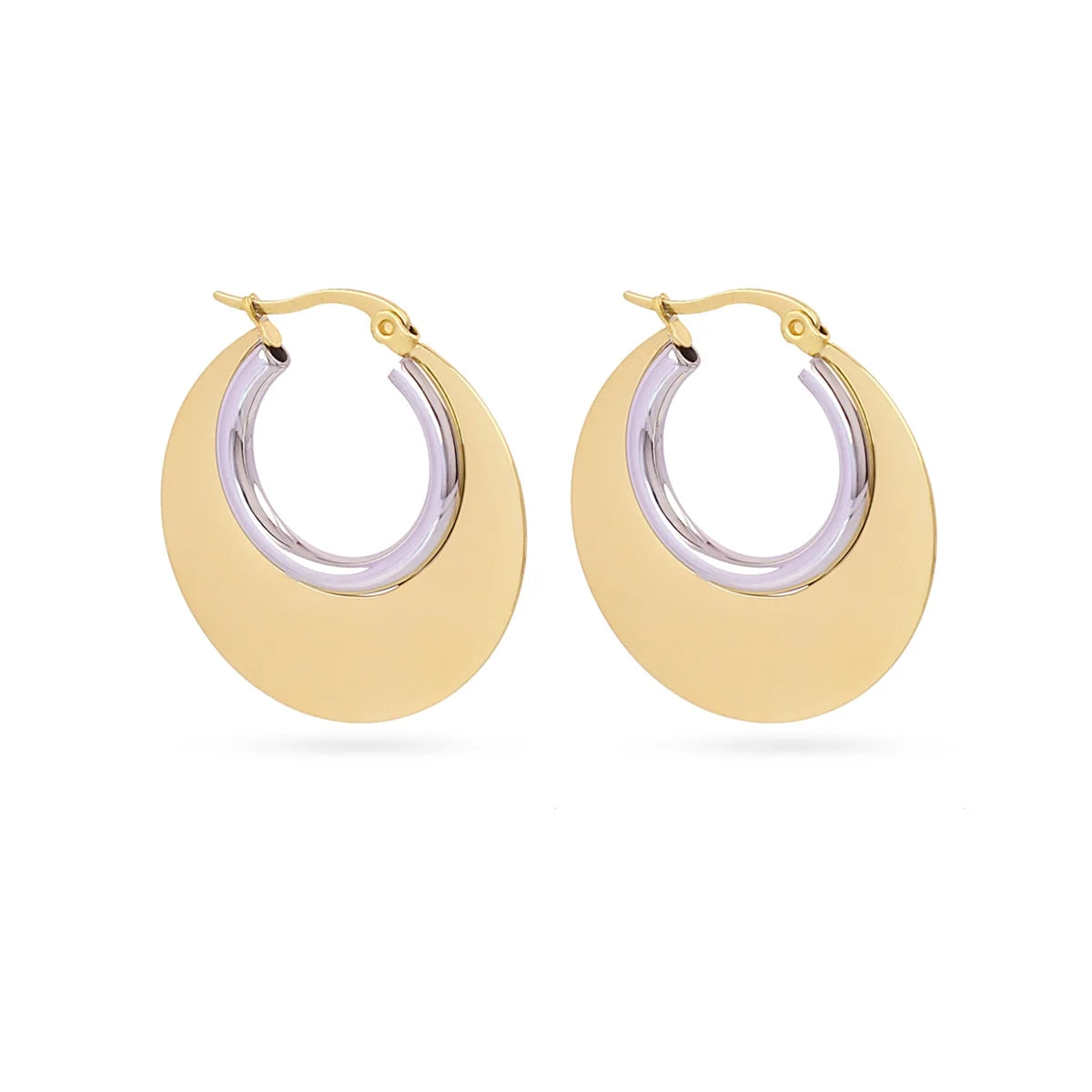 Orecchini Anartxy donna medaglione mini bicolor ESSENTIAL