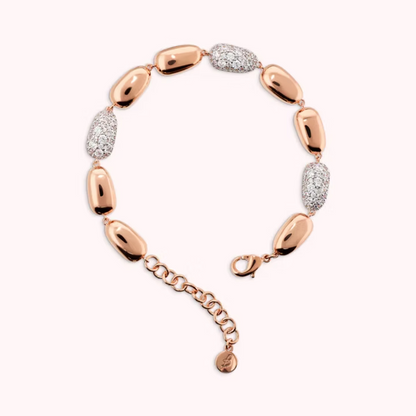 Bracciale Bronzallure donna Pepite e lucide e pavè di cubic zirconia