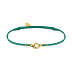 Bracciale Marlù donna cordino verde con moschettone ad anello centrale
