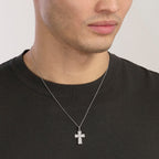Collana Mabina uomo in argento con crocifisso cristiano ortodosso