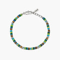 Bracciale Kidult uomo regolabile in diaspro multicolor e occhio di tigre