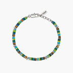 Bracciale Kidult uomo regolabile in diaspro multicolor e occhio di tigre