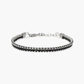 Bracciale Kidult uomo in acciaio con nylon e spinello nero
