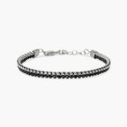 Bracciale Kidult uomo in acciaio con nylon e spinello nero