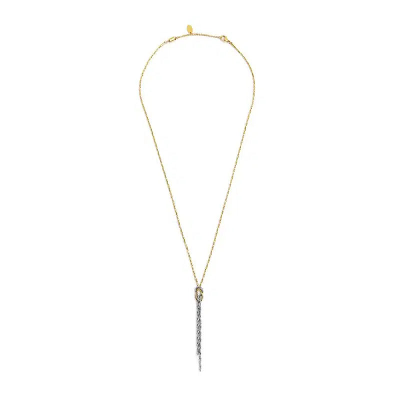 Collana Marlù a Y con nodo catena snake e catena foxtail