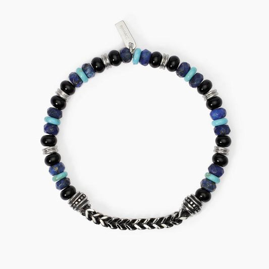 Bracciale 2Jewels uomo catena e pietre blu