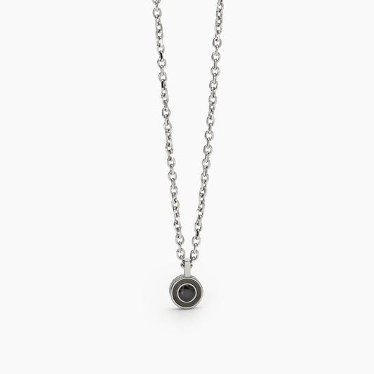 Collana 2Jewels uomo Punto luce nero base tonda