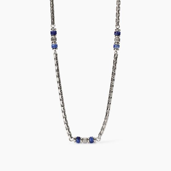 Collana 2Jewels uomo Station Catena veneta e sodalite blu