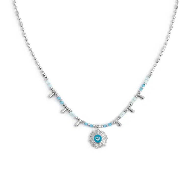 Collana Marlù donna catena chicco di riso con sole pendente