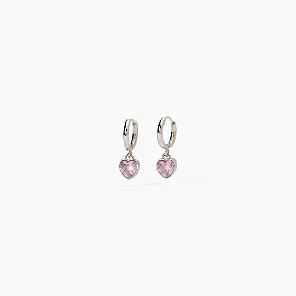 Orecchini a cerchietto 2Jewels donna Cuore rosa