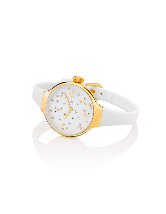 Orologio Hoops donna Nouveau Chérie Sliding Star Gold Bianco