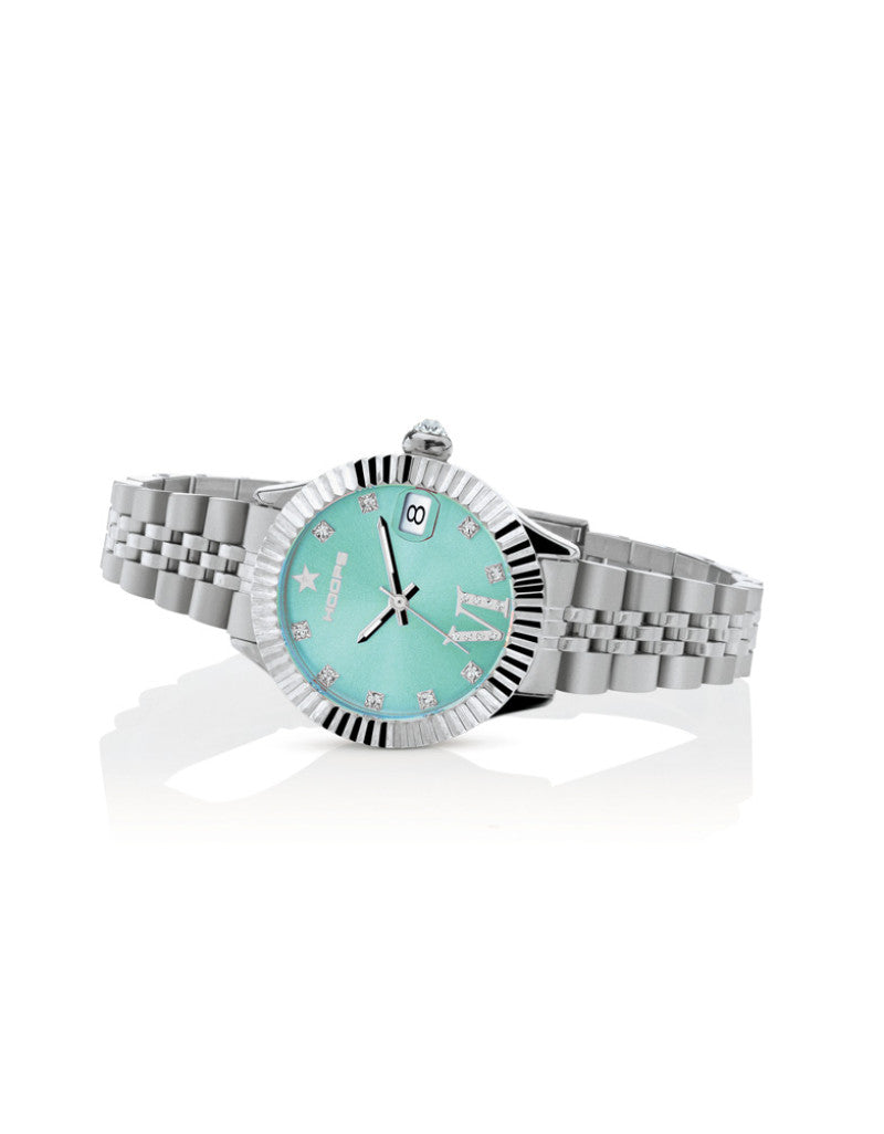 Orologio Hoops donna Luxury Silver Verde acqua