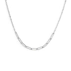 Collana Marlù catena lip cable e centrale a catena cable con texture